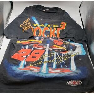 Vintage 90s Nascar XL #28 Ernie Irvan Shirt Yates Rocket Racing POCKET ADDED